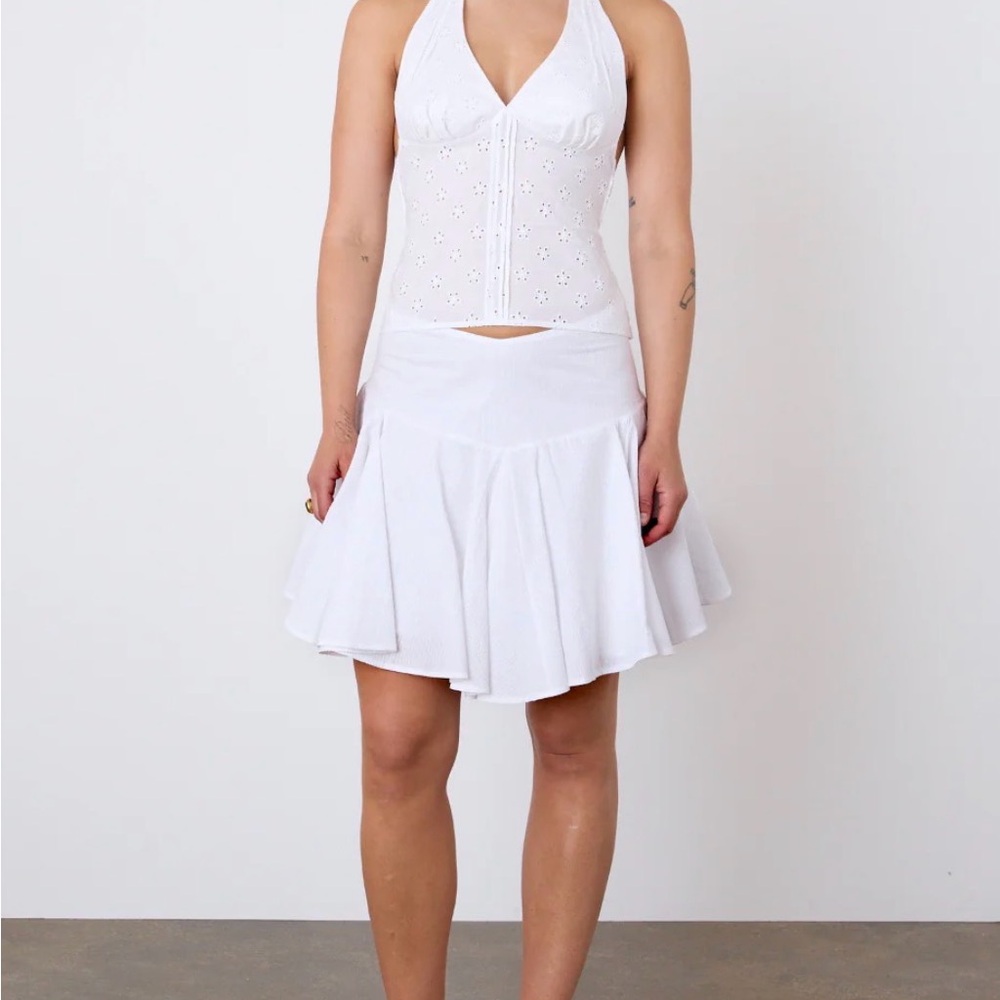 Peachy Den White Flared Skirt The Dylan Mini Skirt